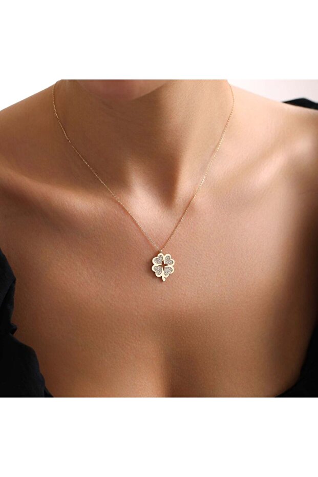 Kalpli Yonca Kolye - 4