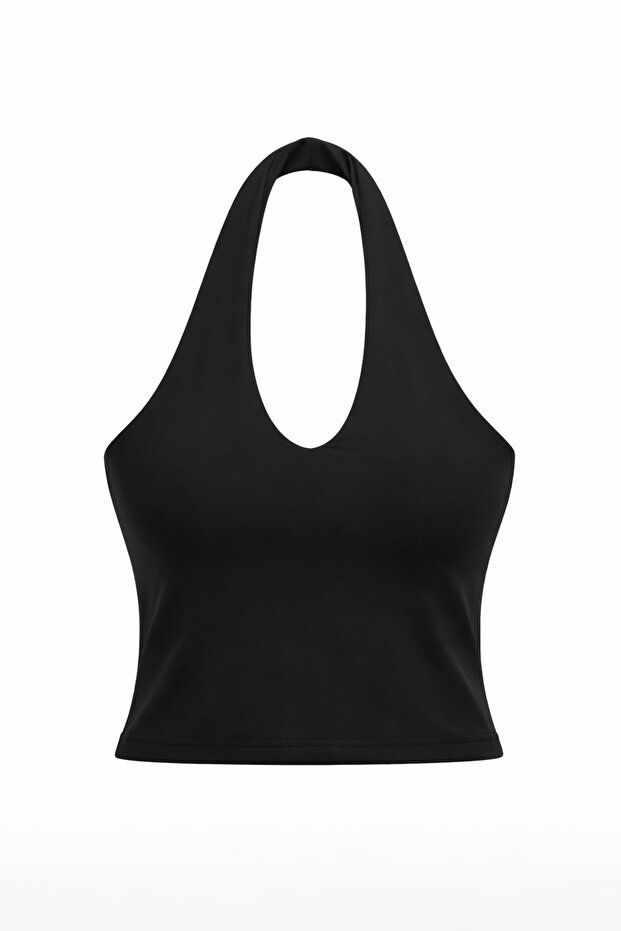 Halter Yaka Poliamid BLUZ - 3