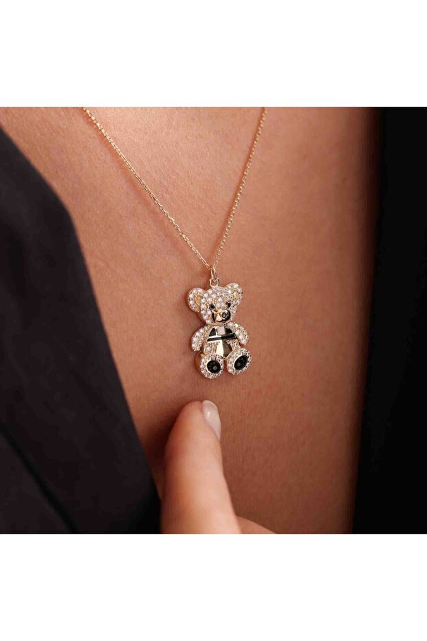 Sevimli Altın Panda Kolye - 3