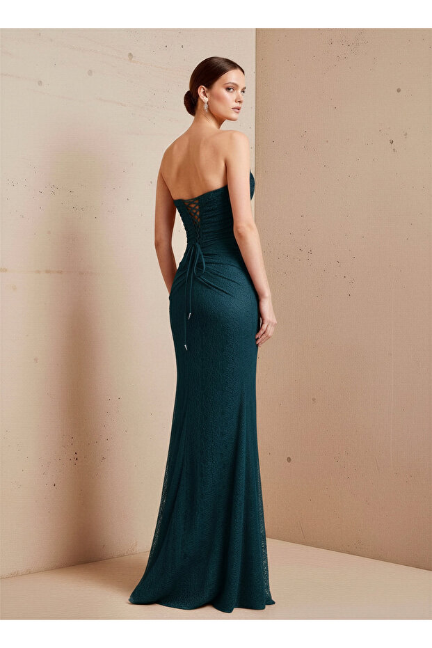 6147DAN LEZ DANTEL ELBİSE - 2