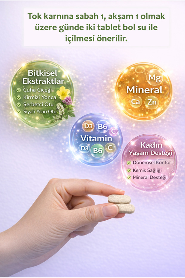 Premenol 60 Tablet | Vitamin, Mineral ve Bitki Ekstreleri İçeren Takviye Edici Gıda - 3
