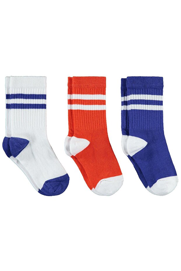 Boy's 3-Piece Sock Set 2-12 Years Cobalt Blue