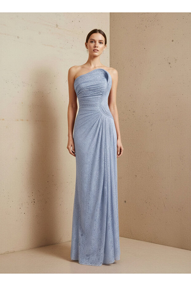 6147DAN LEZ DANTEL ELBİSE - 1