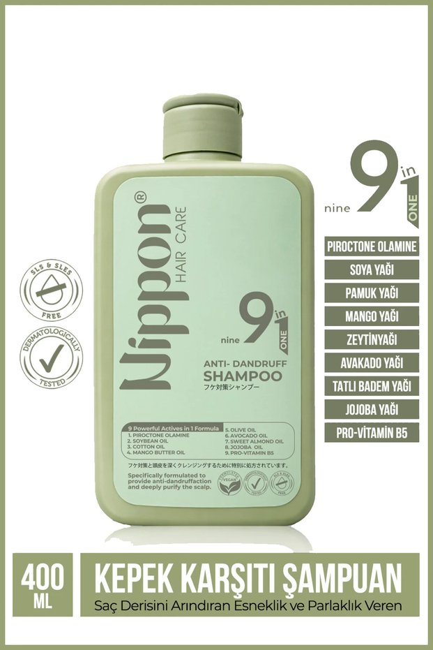 Anti-Dandruff 9-in-1 Nourishing Shampoo That Purifies the Scalp, Gives Elasticity and Shine, 400 ml
