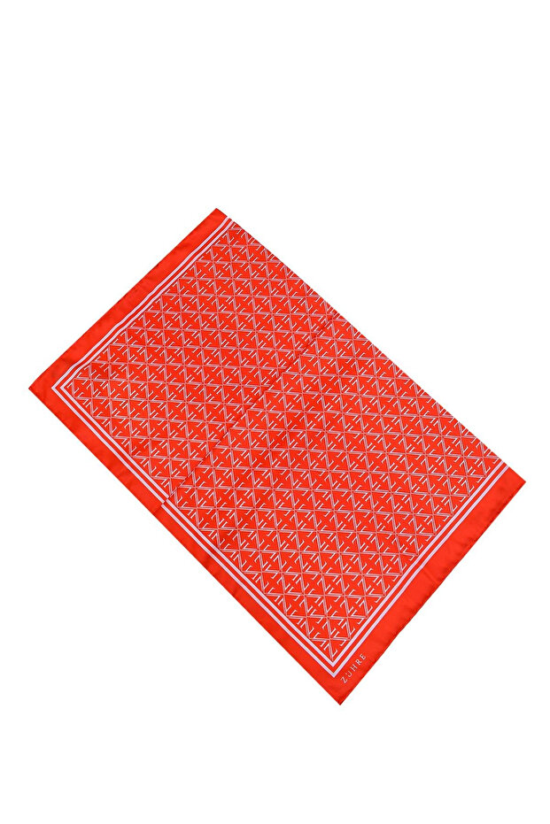 وشاح من البوليستر المزخرف بنمط مونوغرام V29 0081 - 1