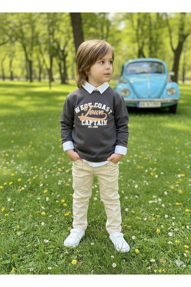 Baby Boy & Child West Coast Tour 3-Piece Set Sweatshirt Shirt Trousers Festive Outfit