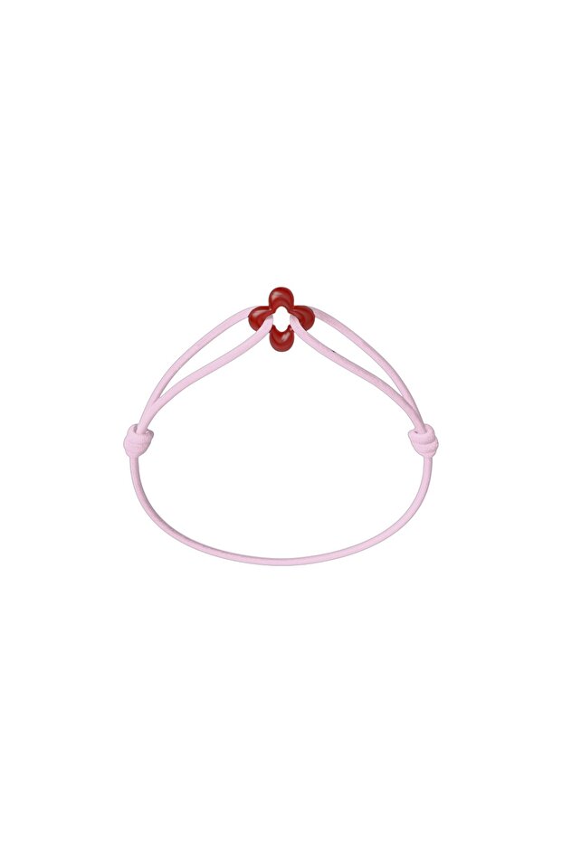 Mini Red Clover Cord Bracelet