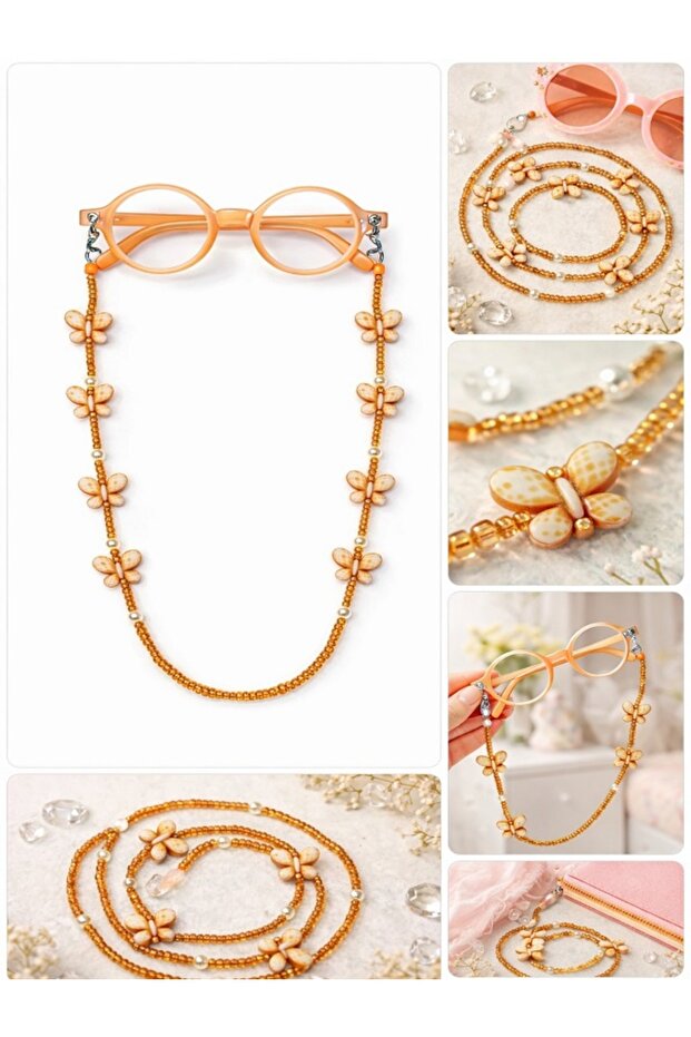 Butterfly Children's Glasses Cord / Chain Orange