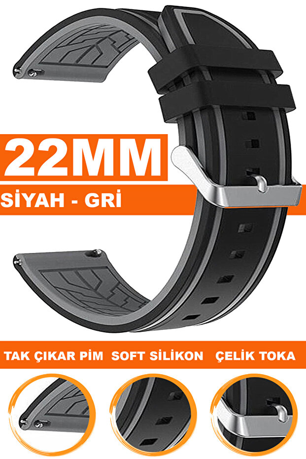 22mm Fossil-Welder-Casio-Seiko-Omega-Armani Watch Compatible Silicone Watch Band Strap A5522
