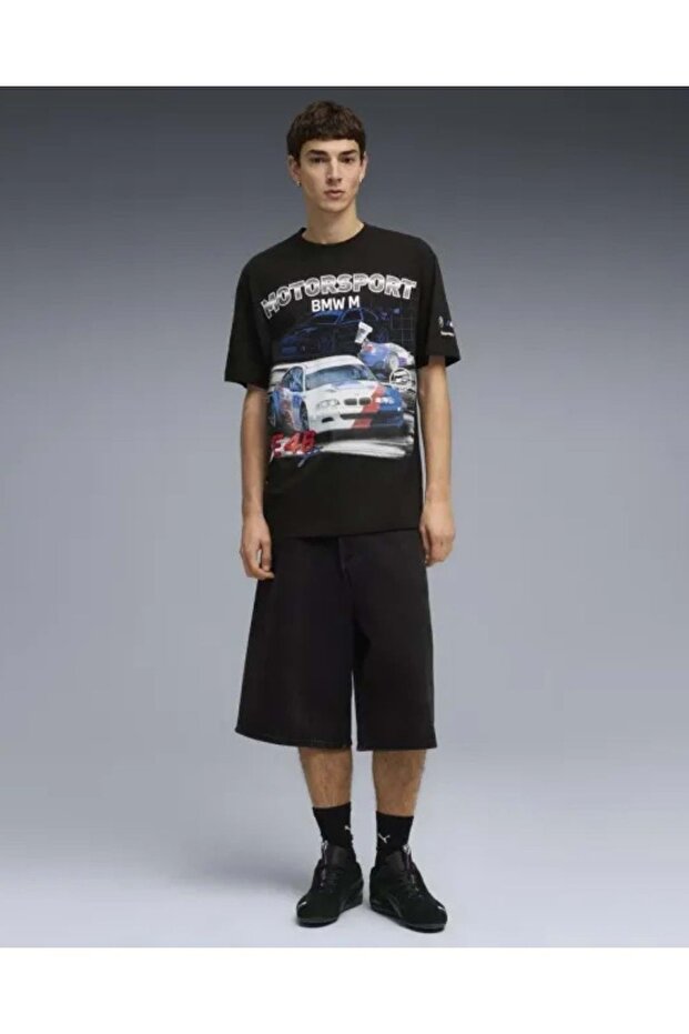 634888 BMW MMS Sportswear Grphc Tee Tişört Erkek T-Shirt SİYAH - 4