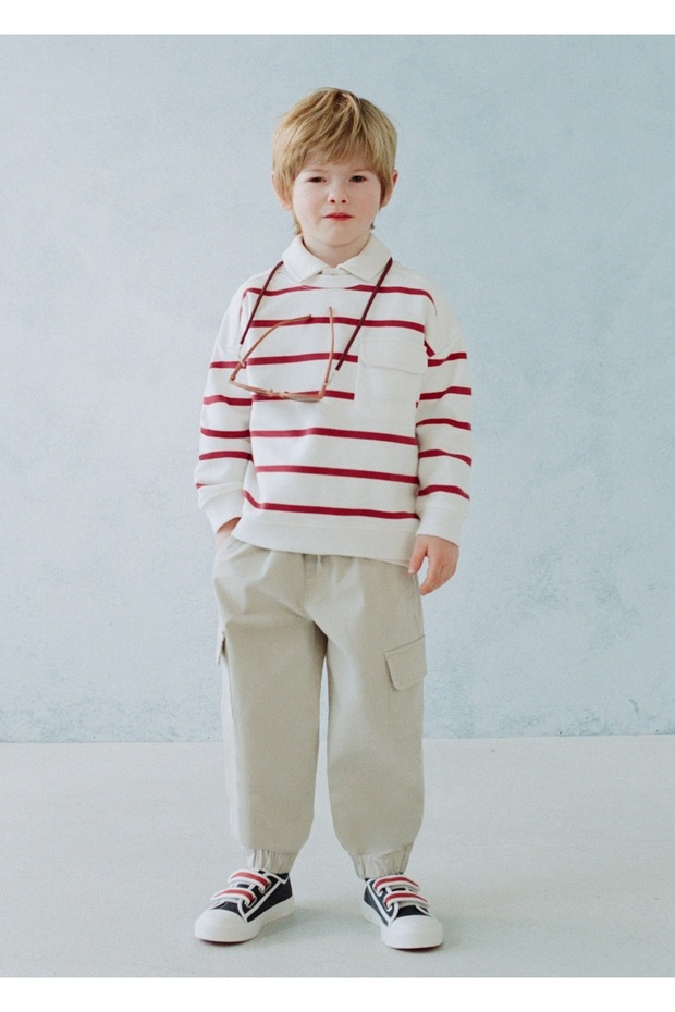 Pamuklu kargo pantolon - 3