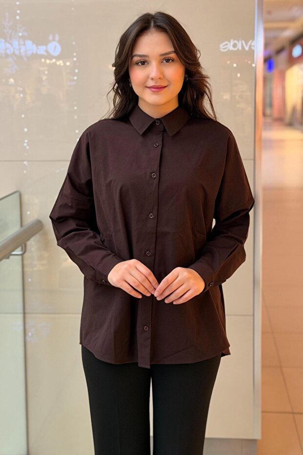 Casual Basic Cotton Gömlek - 1