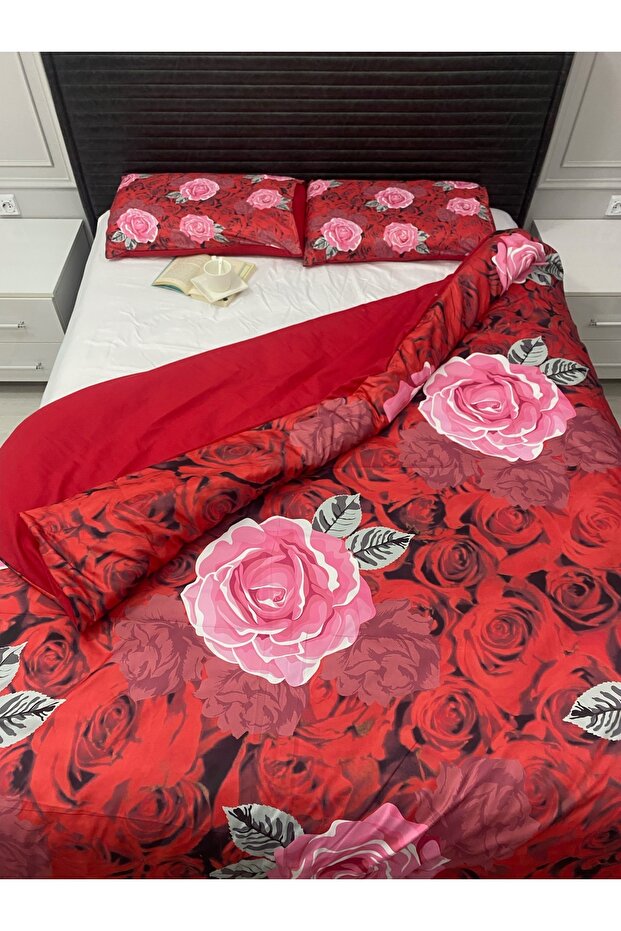 Dilber Rose Double Duvet Cover Set Without Sheets