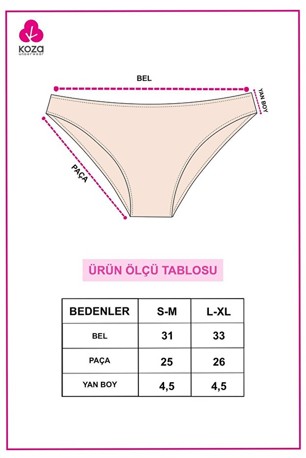 Kadın 3'lü Pamuklu Basic Külot - 6