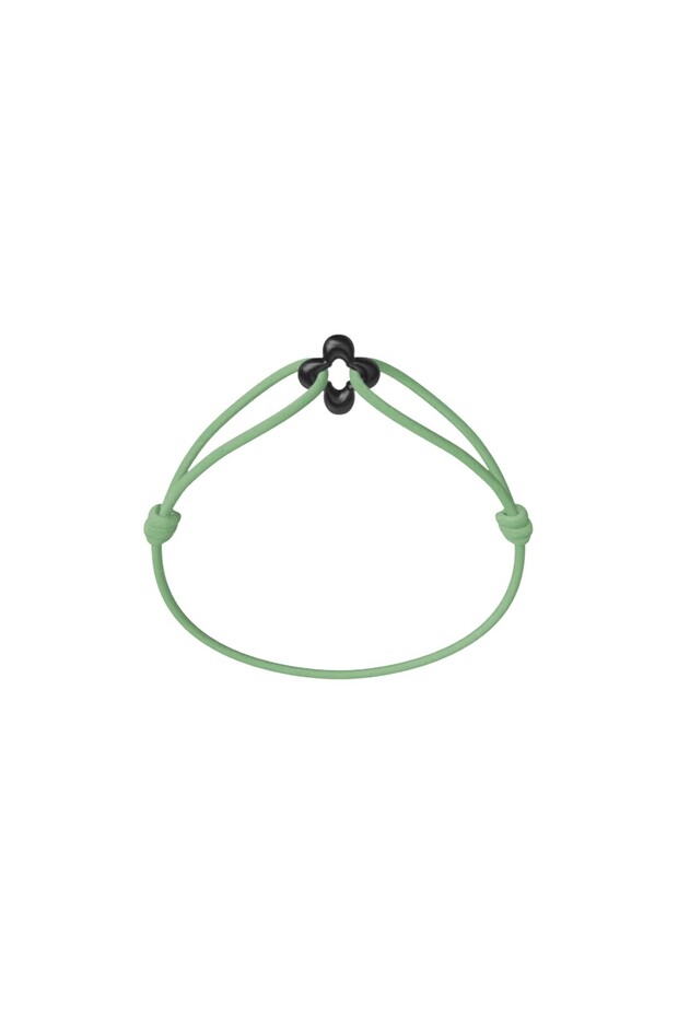 Mini Black Clover Cord Bracelet