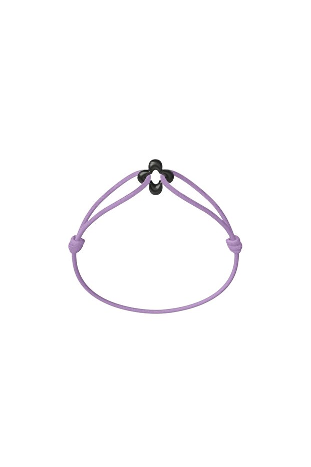 Mini Black Clover Cord Bracelet