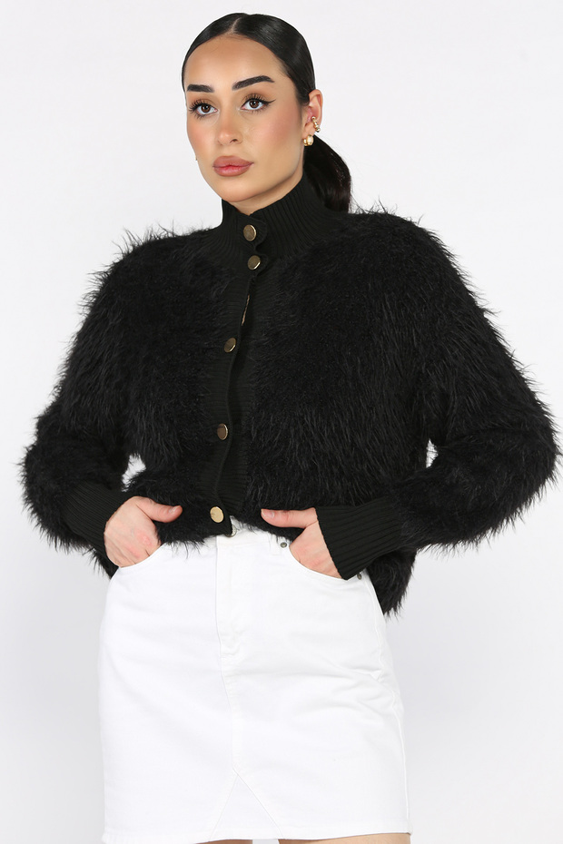 سترة من الريش بأزرار ذهبية - 5