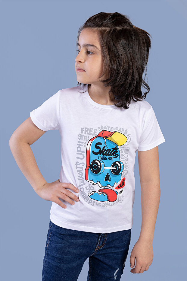 Boy's Printed Crew Neck Short Sleeve T-Shirt