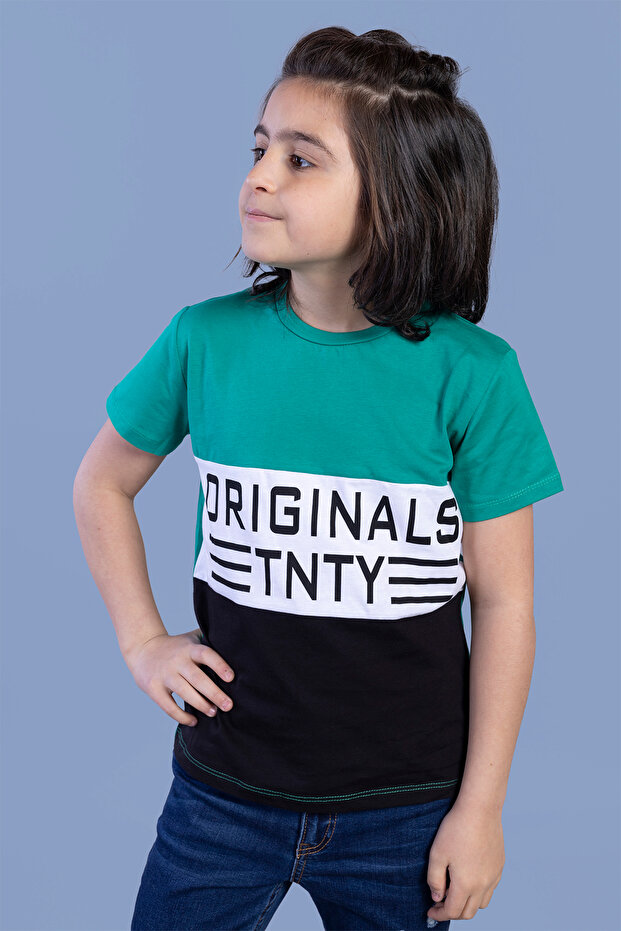 Boy's Printed Crew Neck Short Sleeve T-Shirt