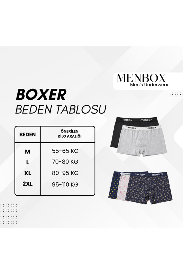 Erkek Likralı 6'lı Düz Basic Esnek Boxer - 4