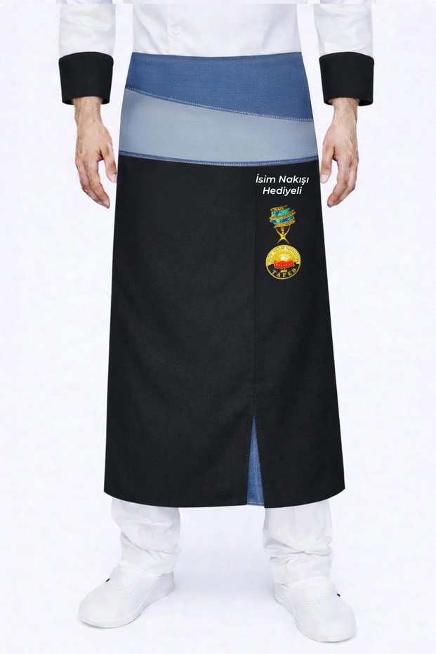 Coffee Chef Apron with Waist Tie Name Gift, Black Kitchen Restorant Aprons