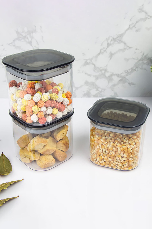 Set of 3 0.5 L Square Food Containers 50874 - Transparent