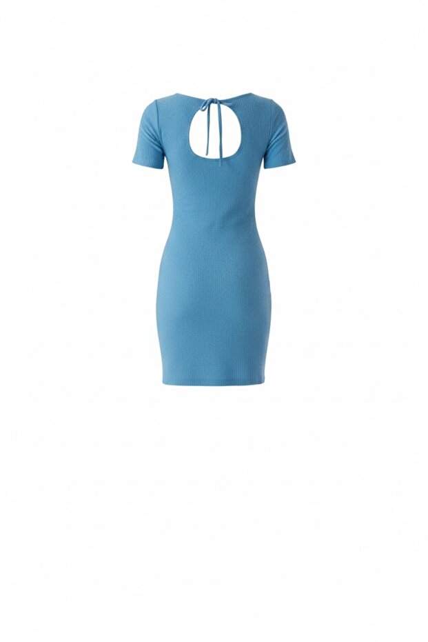 Open Back Wrap Lined DRESS - 4