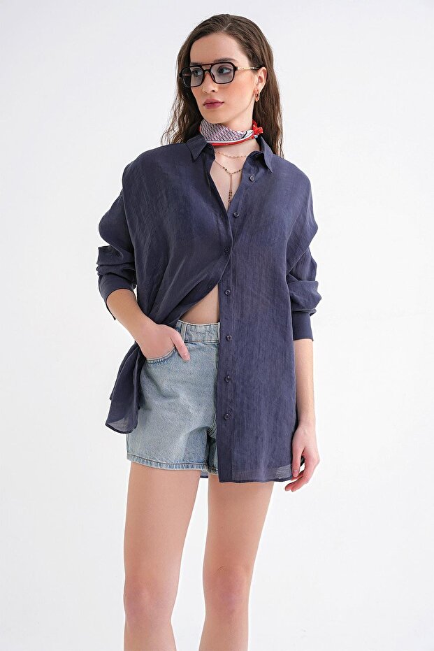 Mixray oversized button-down shirt - 2
