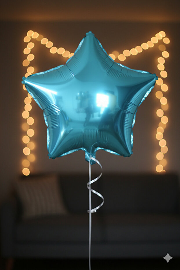 Light Blue Star Foil Balloon 24 Inch 60 cm 1 Piece