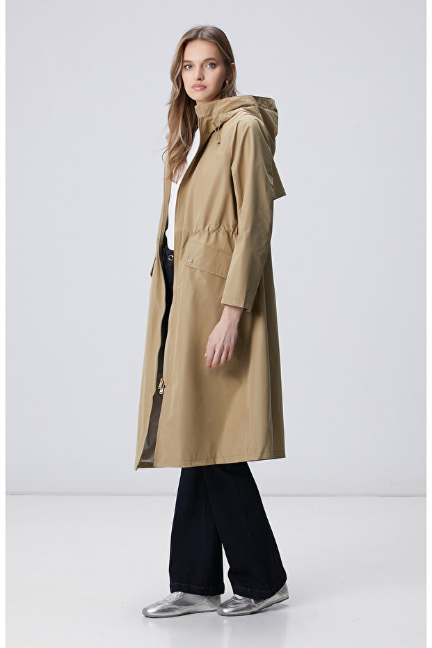 Bej Kapüşonlu Pardesü - 4