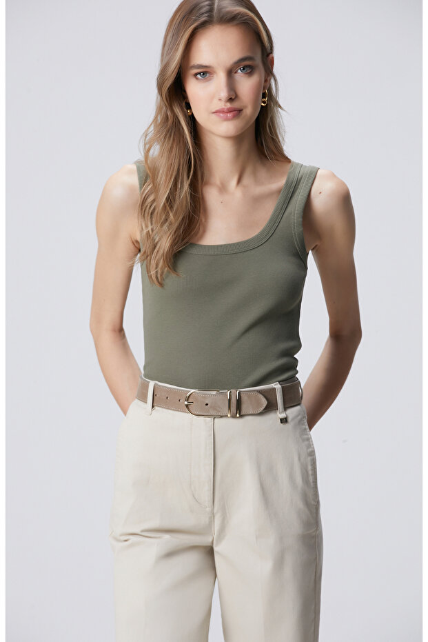 Haki Basic Örme Atlet - 4