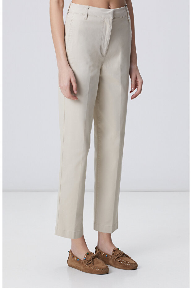 Bej Basic Casual Pantolon - 3