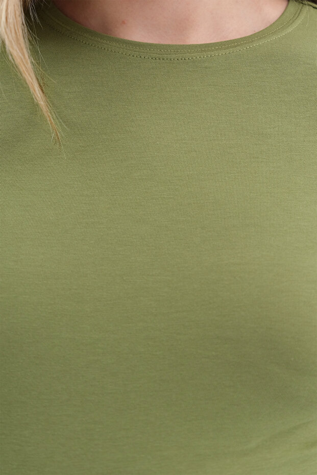 Bisiklet Yaka Basic Bluz B1496-DK2 - 3