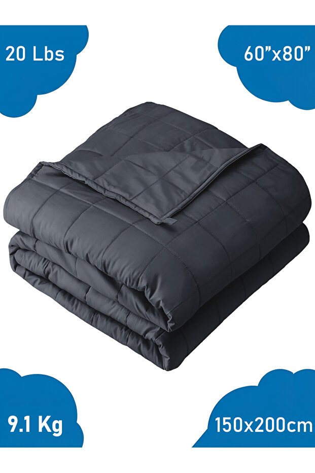 Weighted Blanket 9.1kg/150x200cm Single Size Heavy Blanket 20lbs for Anxiety, Stress & Sleep Relief