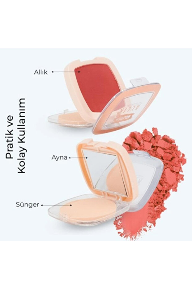 مجموعة أحمر خدود بمرآة مكونة من 4 قطع - 2