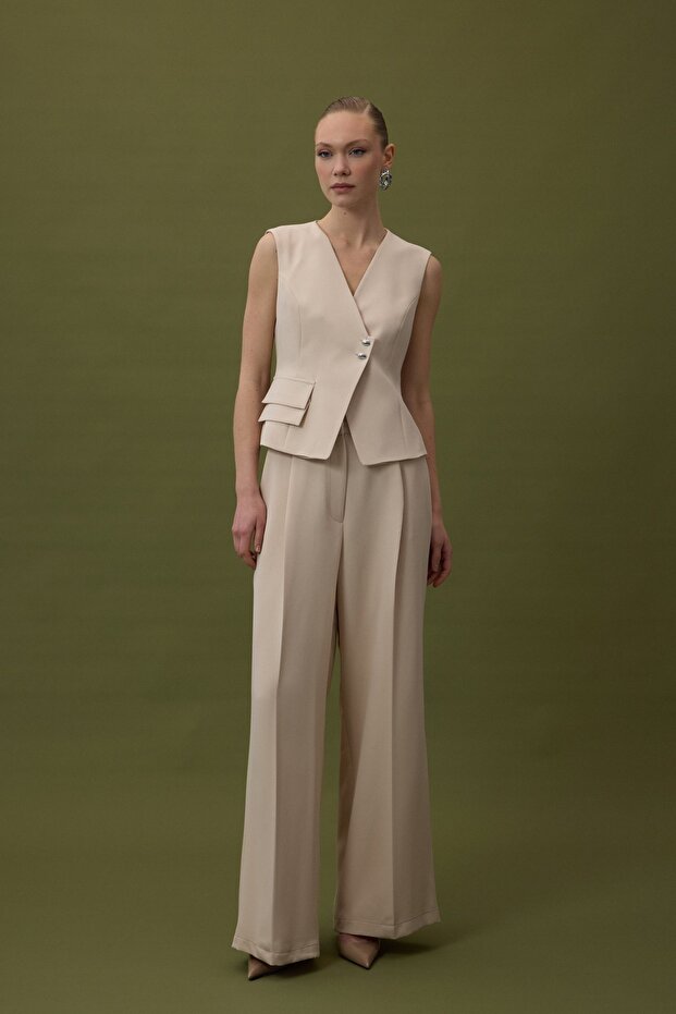 Sofia Palazzo Pantolon - Bej - 2