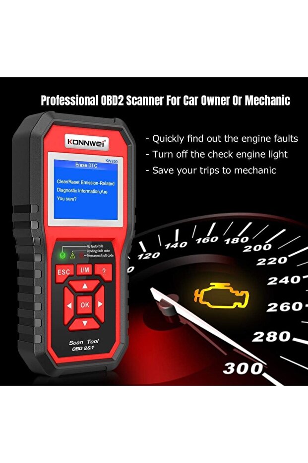 KONNWEI Professional OBD2 Scanner Code Reader OBD II Auto Diagnostic Code Scanner OBD EOBD Check Eng - 3