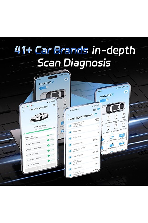 OBD2 Scanner Bluetooth, Full System Car Diagnostic Scanner Tool, Check Engine Code Reader, Voltage T - 6