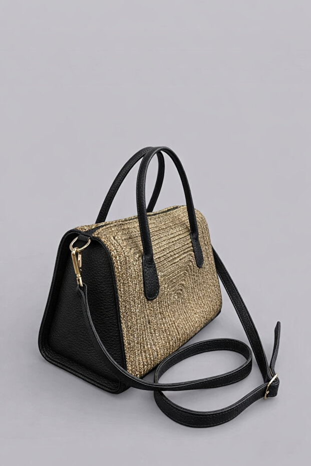 Corda Extra Light Rope Weave Genuine Leather Detailed Women's Hand and Shoulder Bag