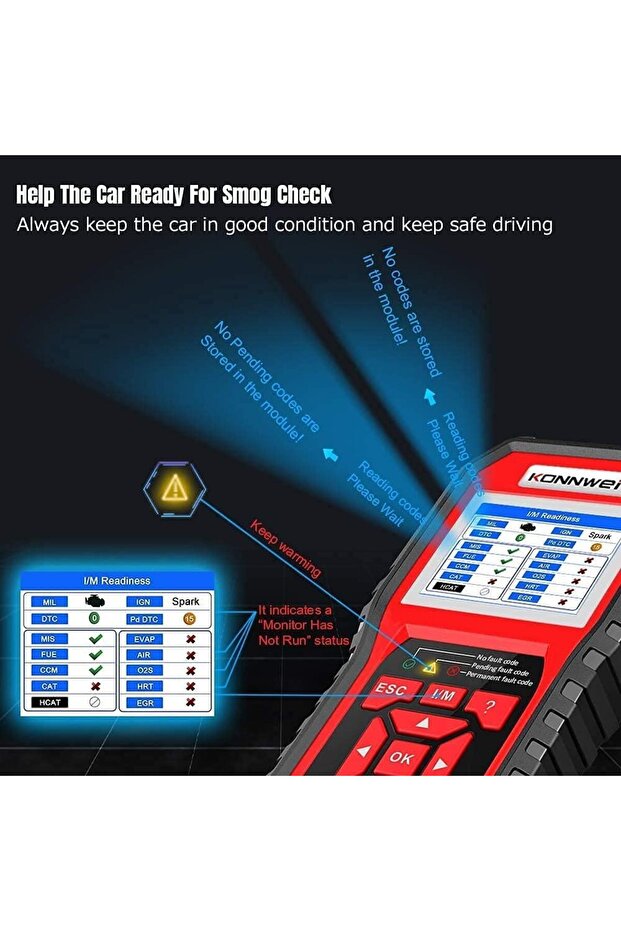KONNWEI Professional OBD2 Scanner Code Reader OBD II Auto Diagnostic Code Scanner OBD EOBD Check Eng - 6
