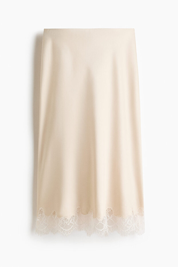 Dantel Şeritli Slip Etek - 4