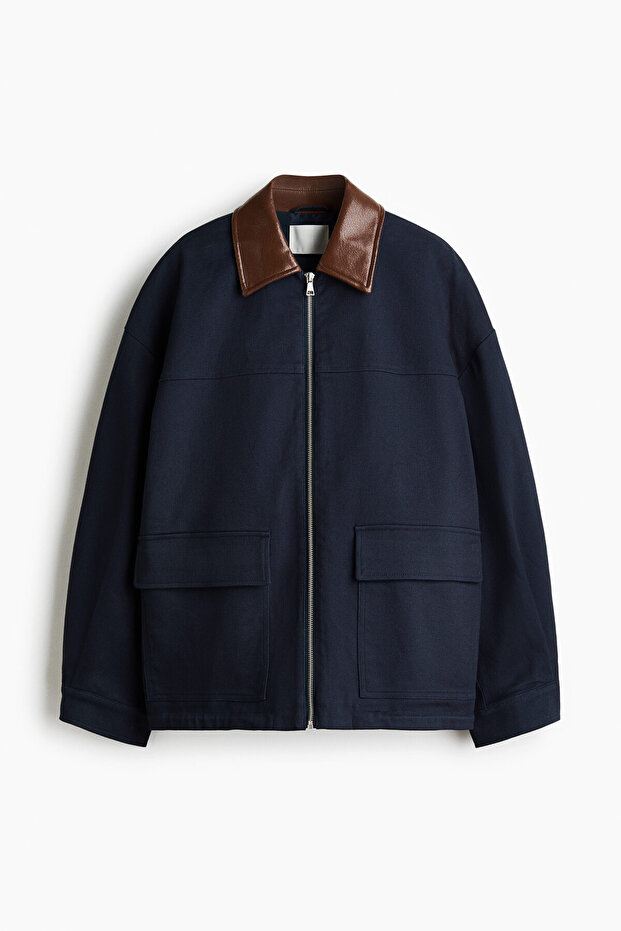 Oversize Gabardin Ceket - 4