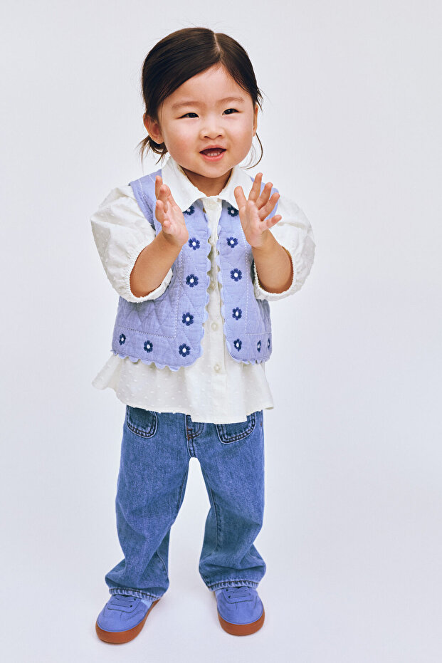 Pamuklu Plumeti Bluz - 3