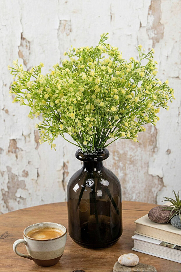 Artificial Plant 7-Branched Furry Cipso Bunch 35 cm Cream