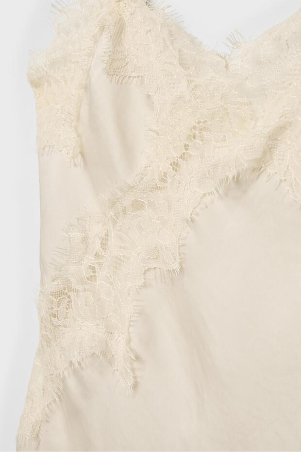 Asimetrik dantel büstiyer - 8