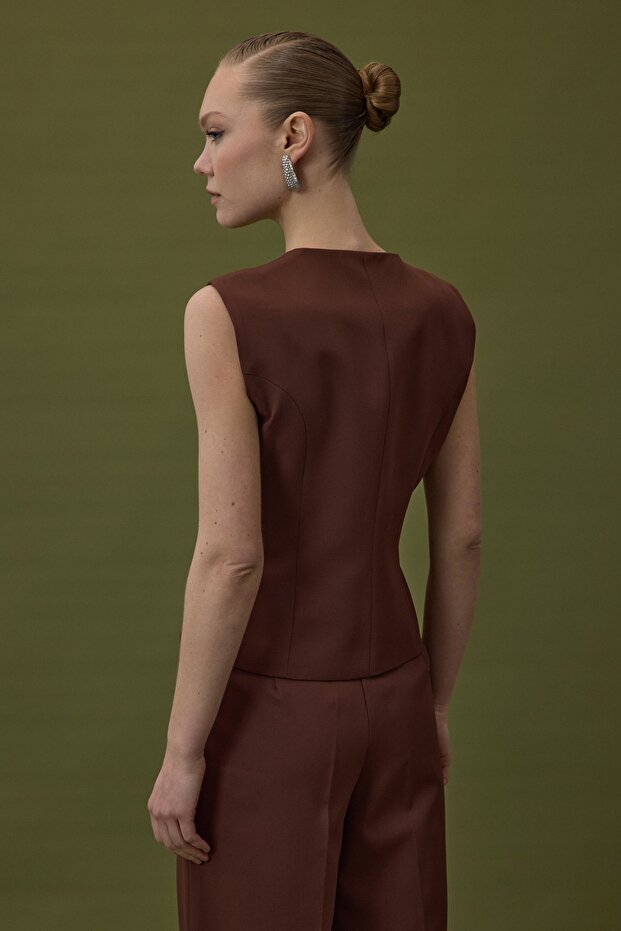 Sofia Yelek - Kahve - 5