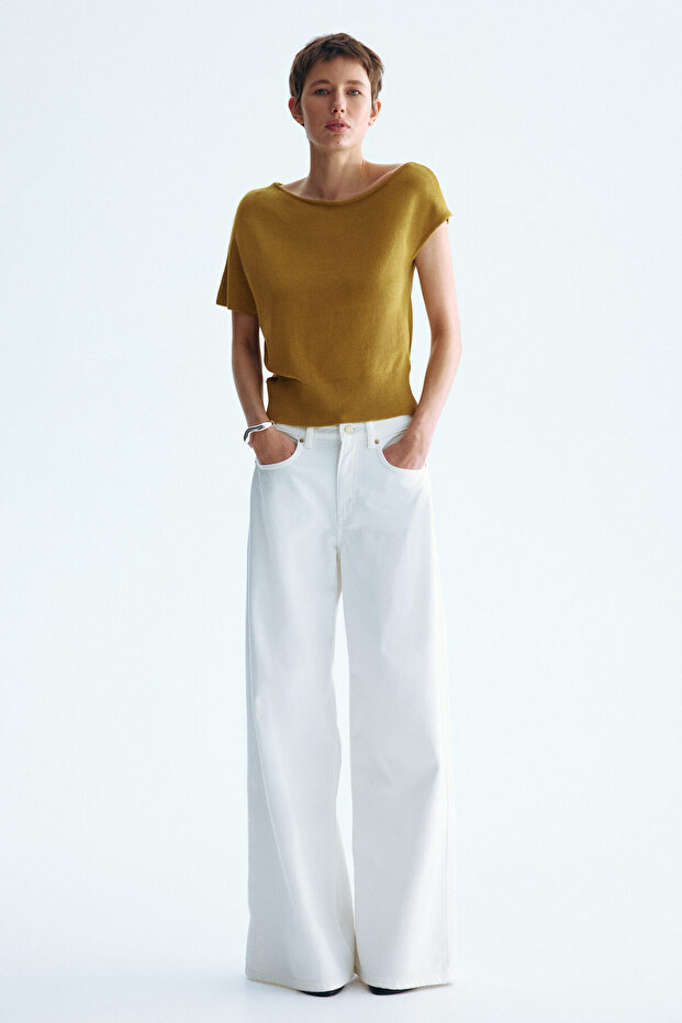 Tek Omuzlu İnce Triko Üst - 2