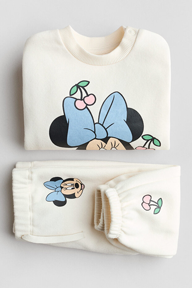 2 Parçalı Baskılı Sweatshirt Set - 2