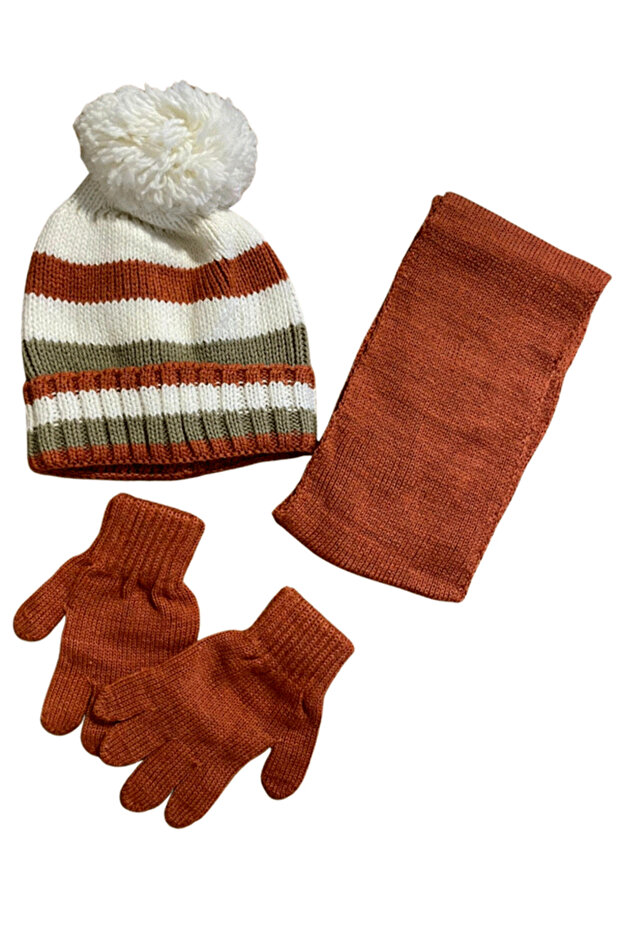 Children's Scarf, Beanie and Gloves Set for Ages 2-6