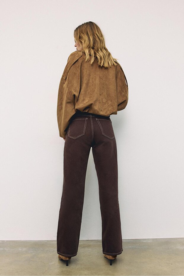 D92 straight geniş paça jean - 5